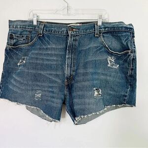 Levi’s 550 Deconstructed Jean Denim Shorts XXL 44 Waist High Rise Mom Jean